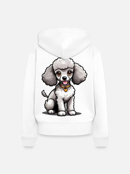 Golden Heart Poodle - Frauen Premium Bio Zip Hoodie - Weiß