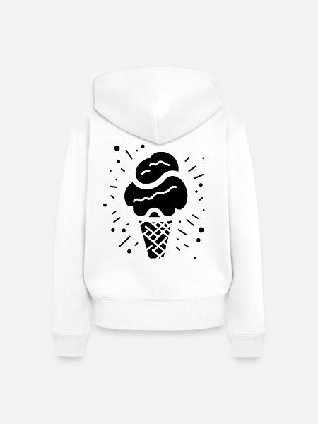 Eiscreme - Frauen Premium Bio Zip Hoodie - Weiß