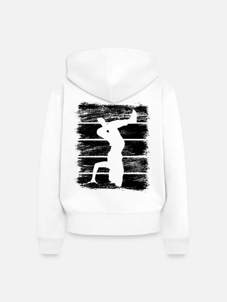Breakdancer Skizze - Frauen Premium Bio Zip Hoodie - Weiß