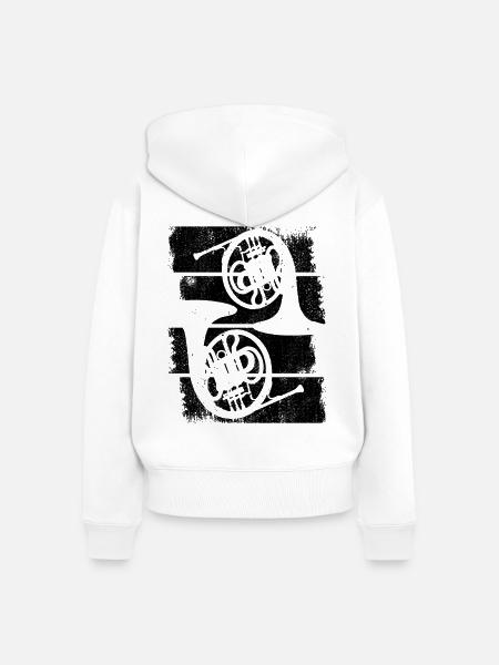Waldhörner - Frauen Premium Bio Zip Hoodie - Weiß