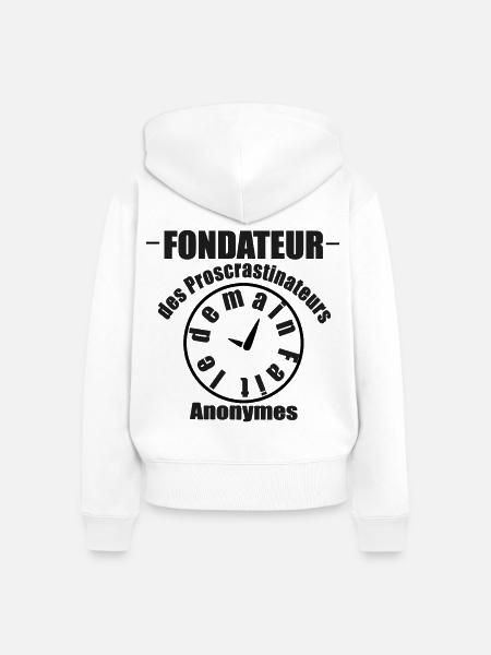 Zauderer - Frauen Premium Bio Zip Hoodie - Weiß