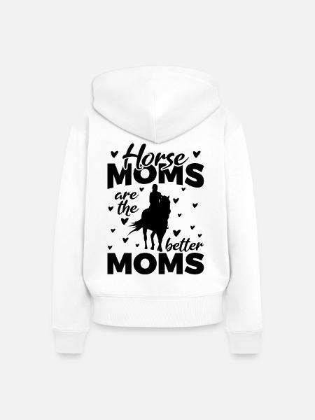 Pferde Mama - Frauen Premium Bio Zip Hoodie - Weiß