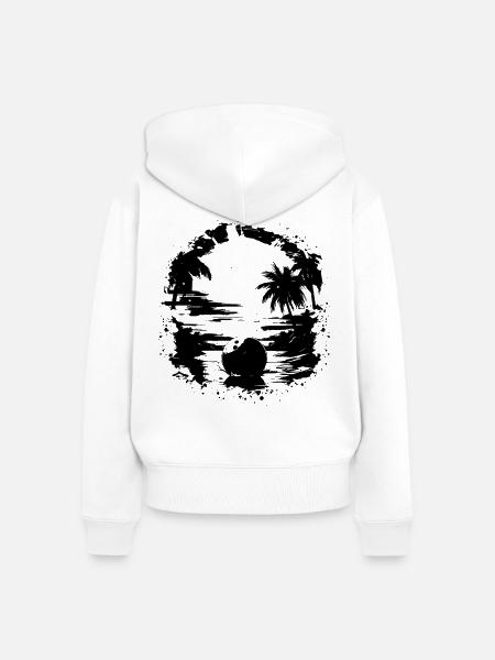 Bowling Grafik - Frauen Premium Bio Zip Hoodie - Weiß