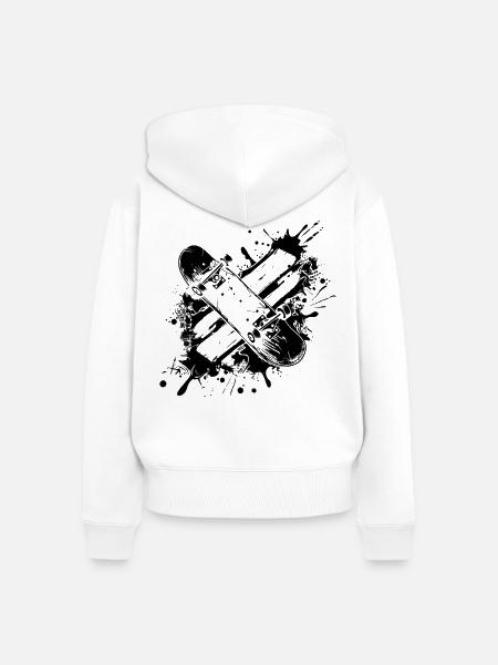 Skateboard Graffiti - Frauen Premium Bio Zip Hoodie - Weiß