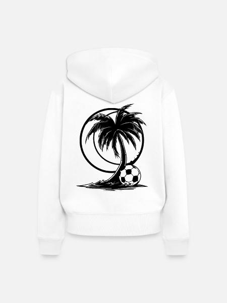 Fußball Zeichnung - Frauen Premium Bio Zip Hoodie - Weiß
