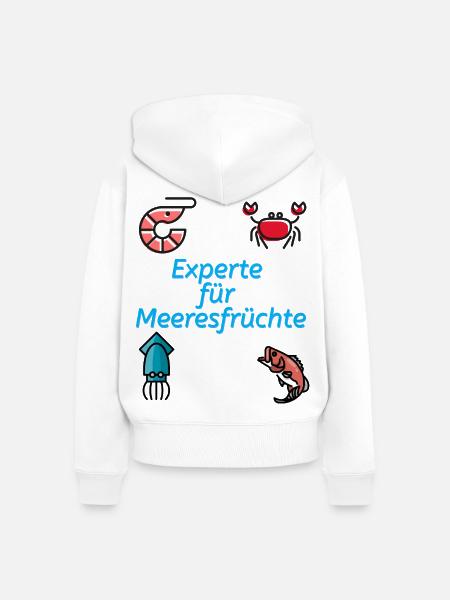 Experte für Meeresfrüchte - Frauen Premium Bio Zip Hoodie - Weiß