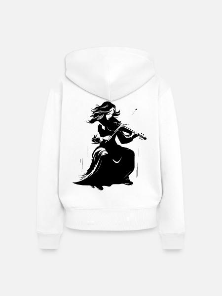 Geigerin - Frauen Premium Bio Zip Hoodie - Weiß
