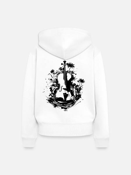 Violine - Frauen Premium Bio Zip Hoodie - Weiß
