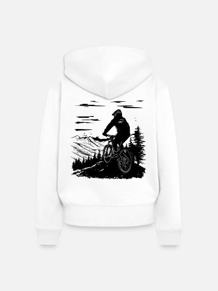 Mountainbike Radfahrer - Frauen Premium Bio Zip Hoodie - Weiß