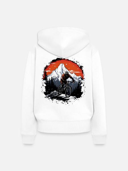 Mountainbiken - Frauen Premium Bio Zip Hoodie - Weiß