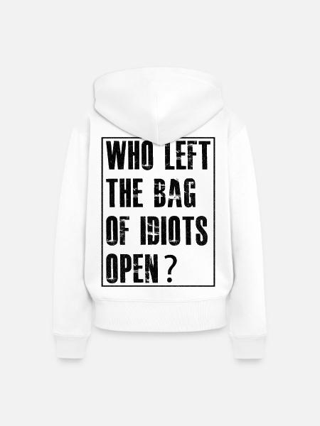 who left the bag - Frauen Premium Bio Zip Hoodie - Weiß