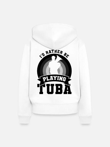 Tuba Spieler Witz - Frauen Premium Bio Zip Hoodie - Weiß