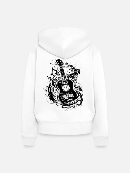 Ukulele - Frauen Premium Bio Zip Hoodie - Weiß