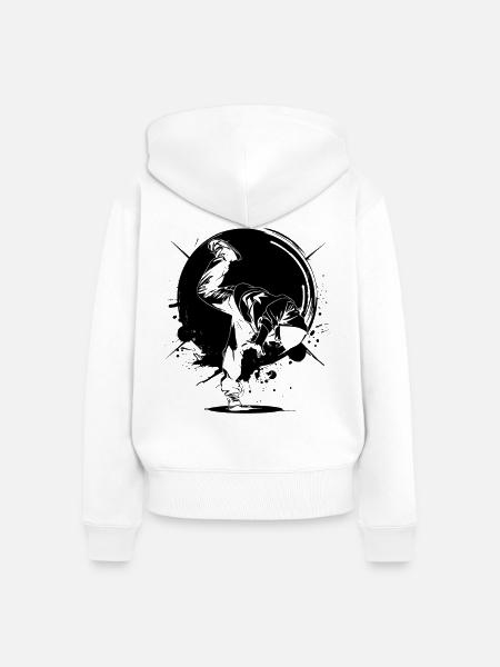 Breakdancer - Frauen Premium Bio Zip Hoodie - Weiß