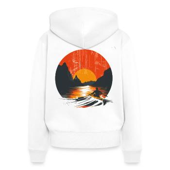 Rudern Grafik - Frauen Premium Bio Zip Hoodie - Weiß - Hinten - AI Model Female 172 light (172cm)