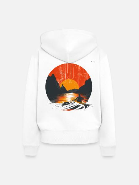 Rudern Grafik - Frauen Premium Bio Zip Hoodie - Weiß