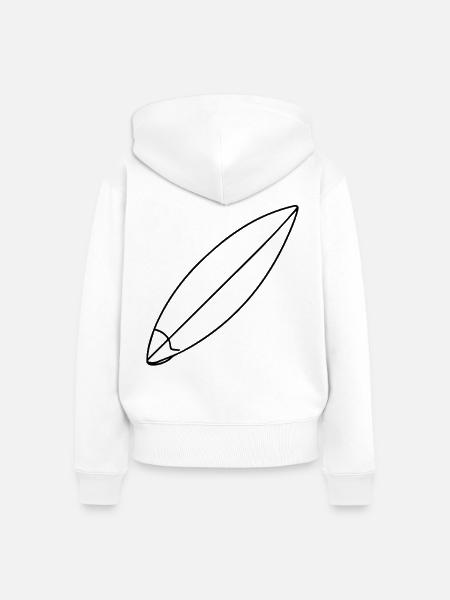 Surfbrett Skizze - Frauen Premium Bio Zip Hoodie - Weiß
