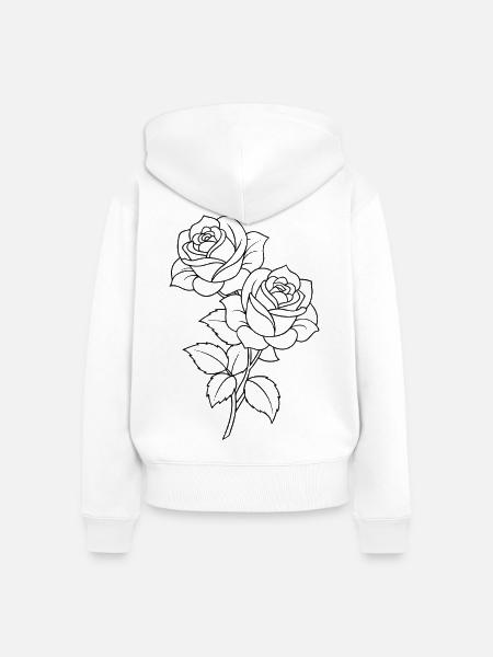 Rosen - Blumen - Blüten - Spruch - Frauen Premium Bio Zip Hoodie - Weiß