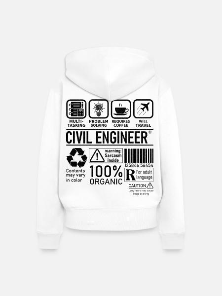 Civil Engineer multi tasking problem solving - Frauen Premium Bio Zip Hoodie - Weiß