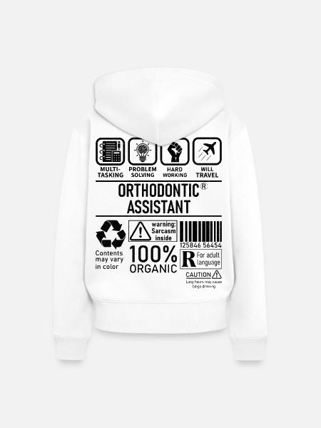 Orthodontic Assistant multi tasking problem - Frauen Premium Bio Zip Hoodie - Weiß