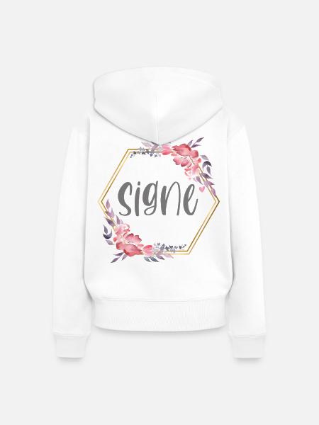Signe Mädchen Name personalisiertes Geschenk - Frauen Premium Bio Zip Hoodie - Weiß