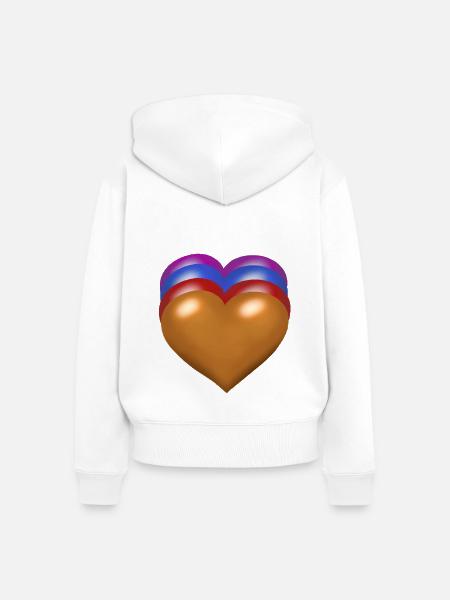 Herz Herzen herzlich - Frauen Premium Bio Zip Hoodie - Weiß