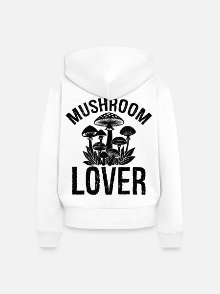 Mushroom Lover - Frauen Premium Bio Zip Hoodie - Weiß