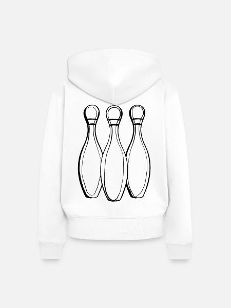 Bowling Line Art - Frauen Premium Bio Zip Hoodie - Weiß
