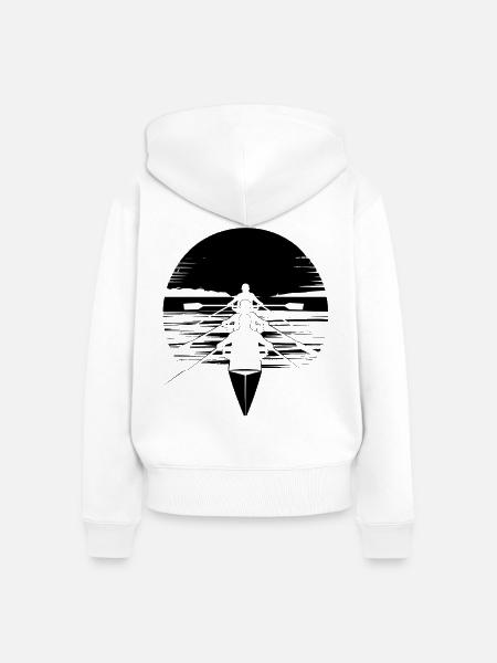 Rudern - Frauen Premium Bio Zip Hoodie - Weiß