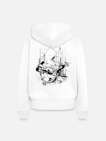 Banjospielerin - Frauen Premium Bio Zip Hoodie - Weiß