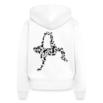 Breakdancer - Frauen Premium Bio Zip Hoodie - Weiß - Hinten - AI Model Female 172 light (172cm)