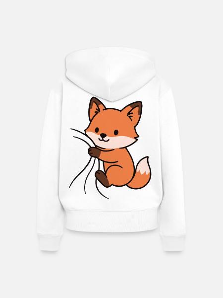 Lieber kleiner Fuchs - Frauen Premium Bio Zip Hoodie - Weiß