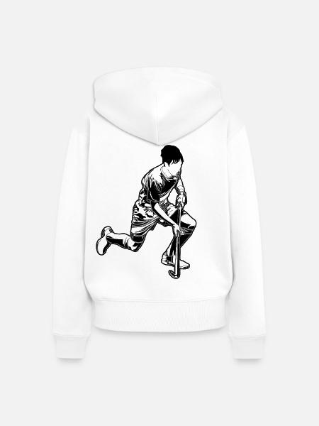 Feldhockeyspieler - Frauen Premium Bio Zip Hoodie - Weiß