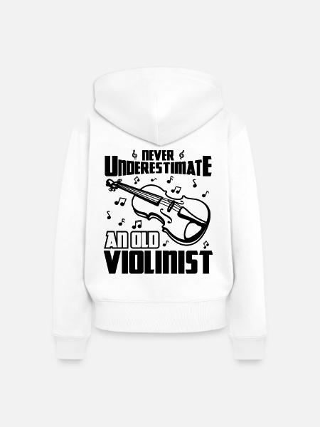 Geige Großvater - Frauen Premium Bio Zip Hoodie - Weiß