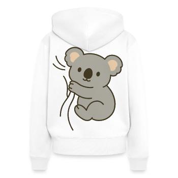 Kuschel-Koala - Frauen Premium Bio Zip Hoodie - Weiß - Hinten - AI Model Female 172 light (172cm)