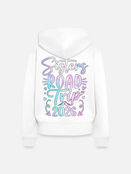 Sisters Road Trip 2026 Design - Frauen Premium Bio Zip Hoodie - Weiß