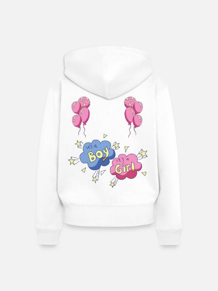 Geschlechtsspezifische Baby-Prints - Frauen Premium Bio Zip Hoodie - Weiß