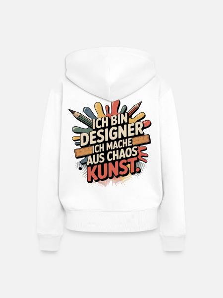 Ich bin ein Designer - Mediengestalter - Frauen Premium Bio Zip Hoodie - Weiß