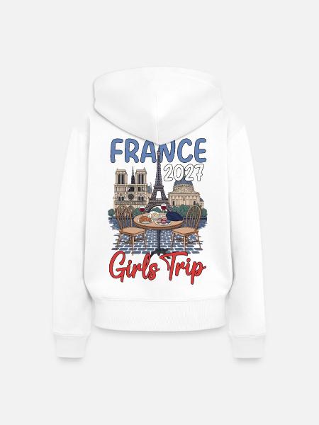 France Girls Trip 2027 - Frauen Premium Bio Zip Hoodie - Weiß