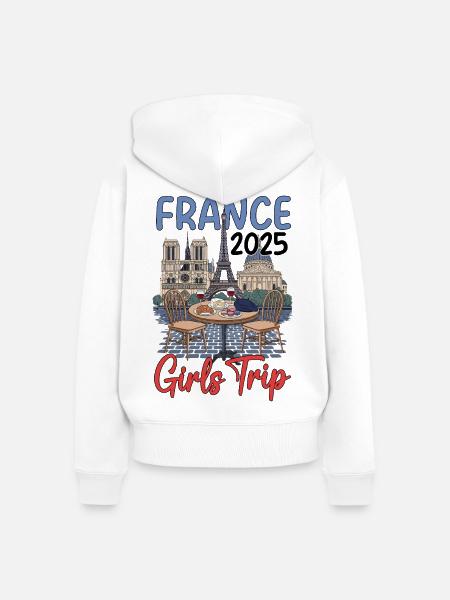 France Girls Trip 2025 - Frauen Premium Bio Zip Hoodie - Weiß