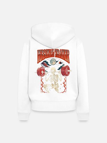 Fitnesstrainer Personal Trainer Tarot Halloween - Frauen Premium Bio Zip Hoodie - Weiß