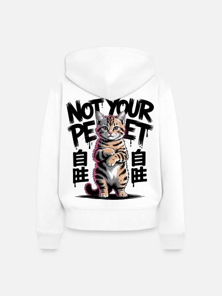 Nicht Ihre Hauskatze - Frauen Premium Bio Zip Hoodie - Weiß