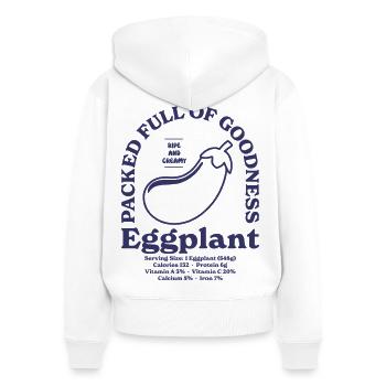aubergine - Sweat à capuche zippé Premium bio Femme - blanc - Dos - AI Model Female 172 light (172cm)