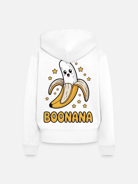 Boonana Halloween Banane - Frauen Premium Bio Zip Hoodie - Weiß
