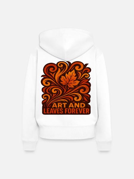 Abstract Autumn Herbst Herbstlich - Frauen Premium Bio Zip Hoodie - Weiß