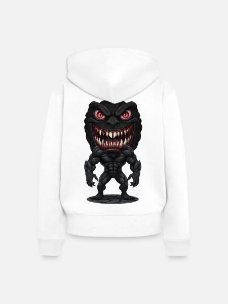 Ätzender Riesenghul Halloween - Frauen Premium Bio Zip Hoodie - Weiß