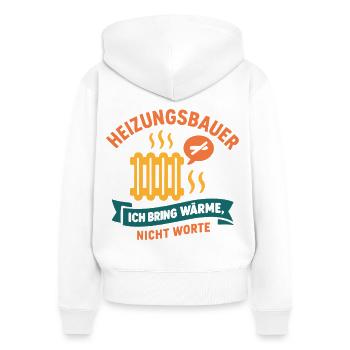 Heizungsbauer Lustiges Motiv - Frauen Premium Bio Zip Hoodie - Weiß - Hinten - AI Model Female 172 light (172cm)