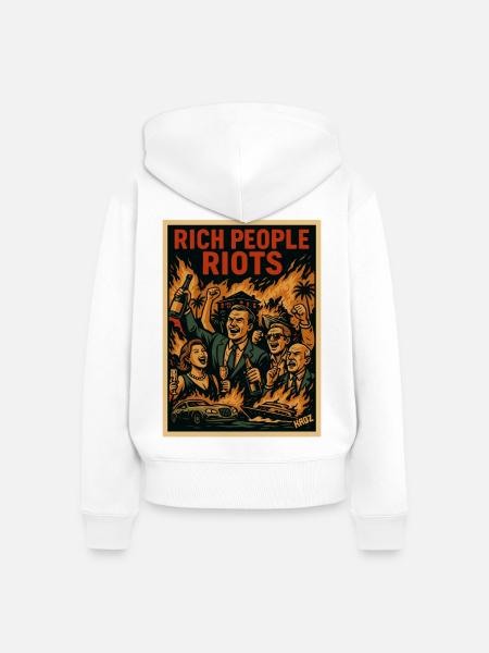 Reiche feiern – Aufruhr Poster - Frauen Premium Bio Zip Hoodie - Weiß
