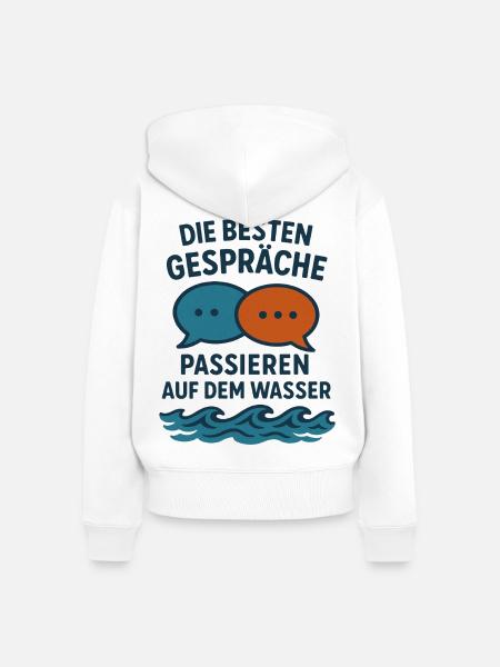 Gespräche auf dem Wasser - Frauen Premium Bio Zip Hoodie - Weiß