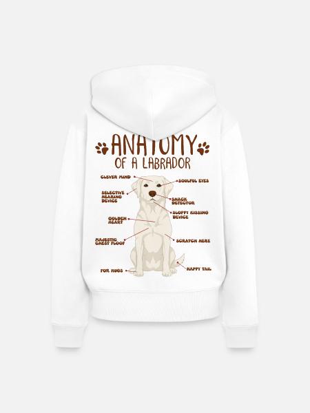 Anatomie eines white Labradors - Frauen Premium Bio Zip Hoodie - Weiß